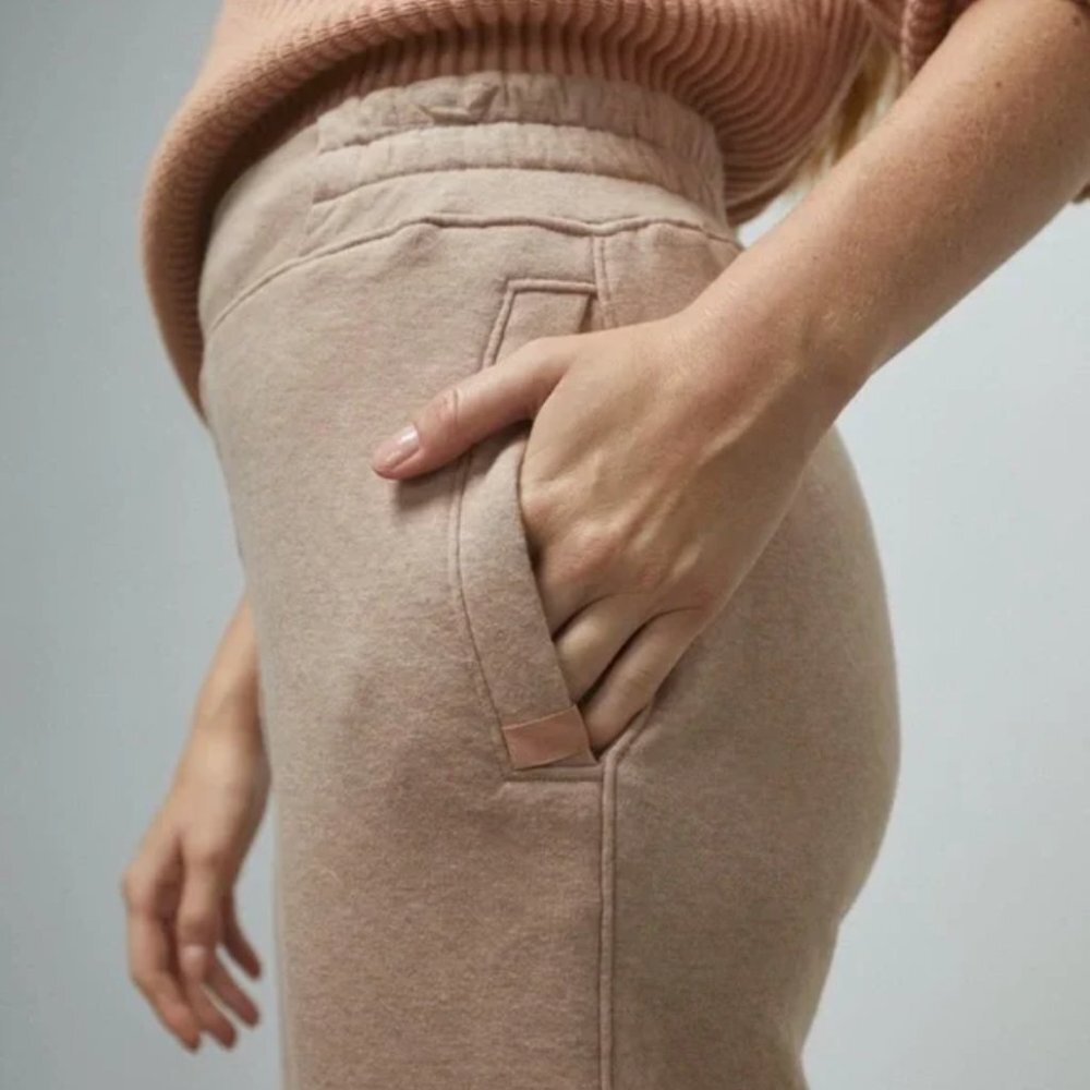 Lunya Restore Double Face Pima Cotton Pant in Large Ottium Tan - Picture 3 of 7